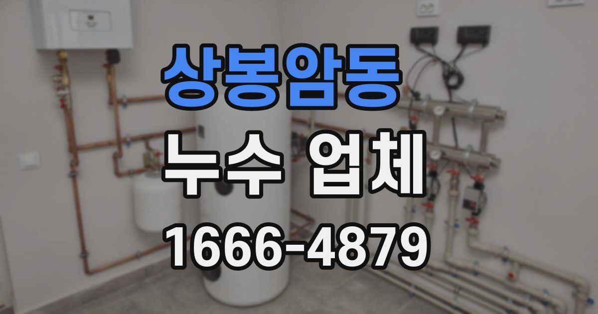 상봉암동 누수 업체