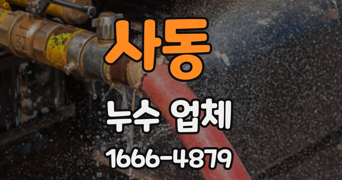 사동 누수 업체