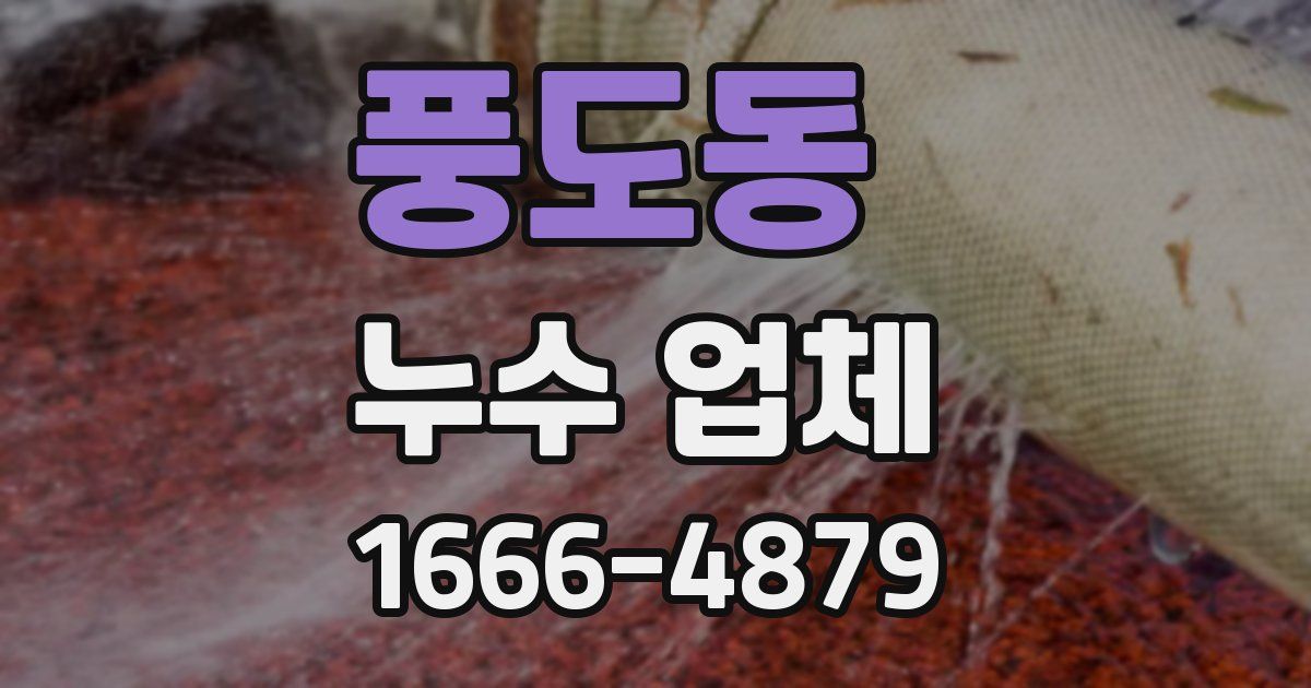 풍도동 누수 업체