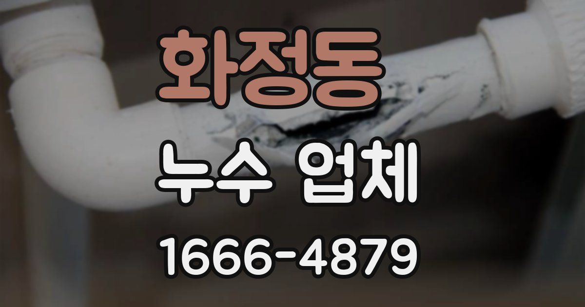 화정동 누수 업체