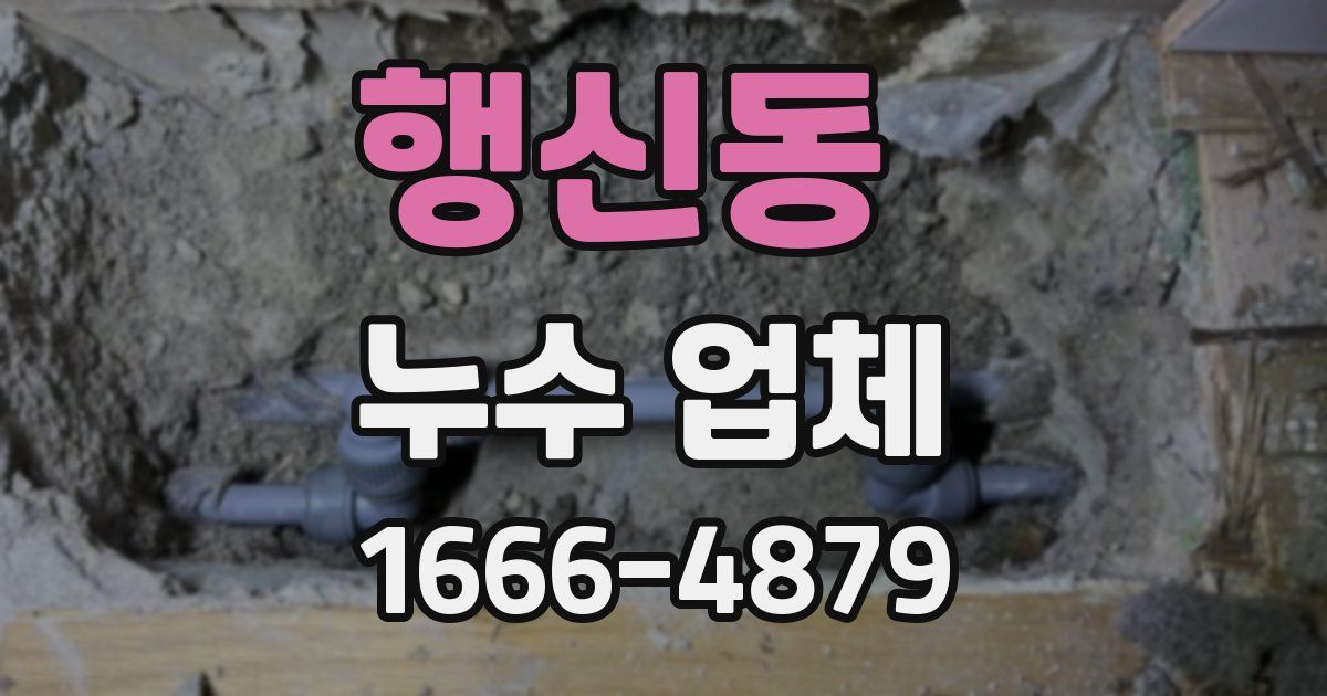 행신동 누수 업체