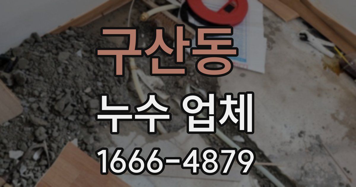 구산동 누수 업체