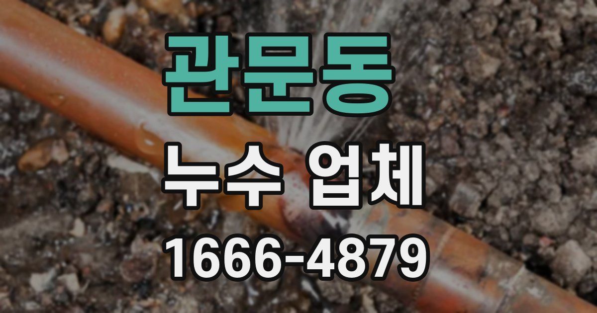 관문동 누수 업체