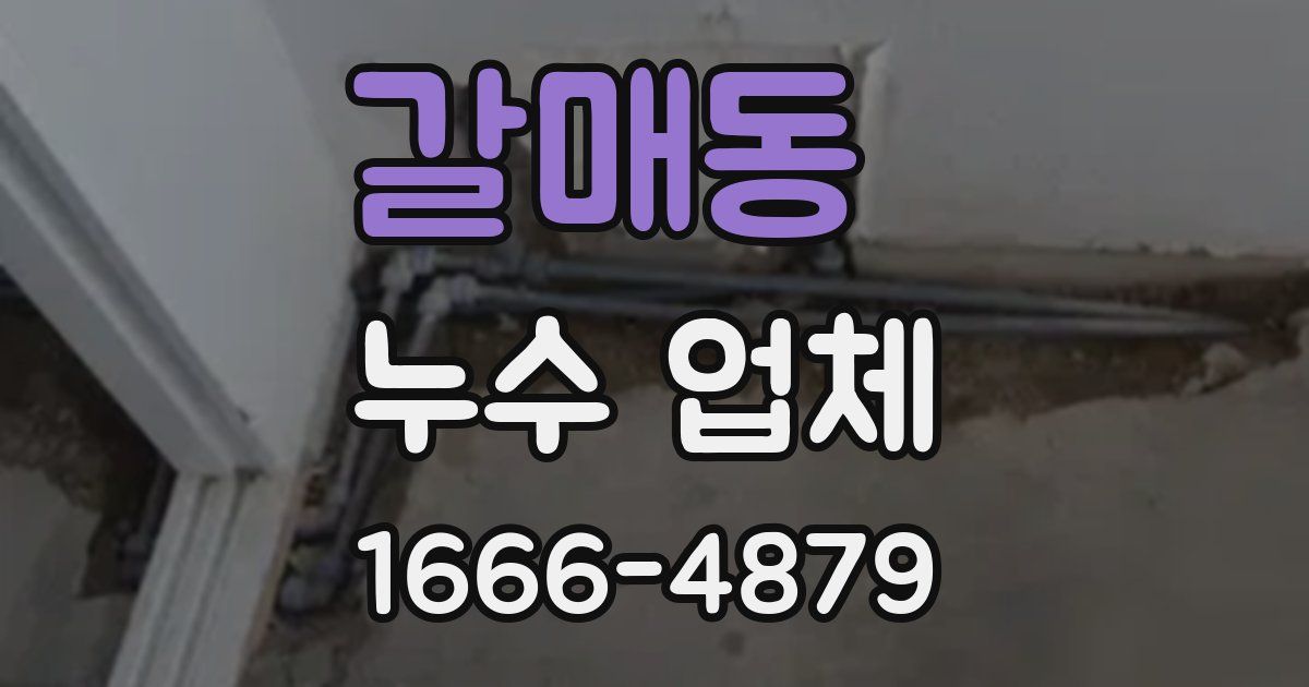 갈매동 누수 업체