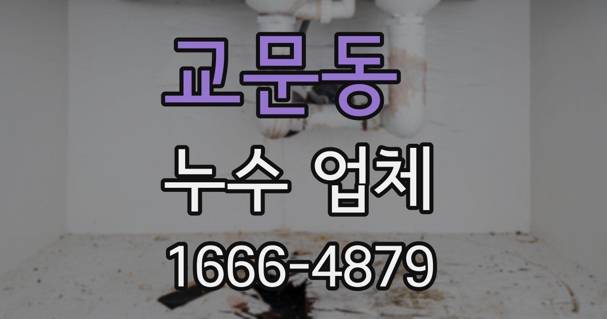 교문동 누수 업체