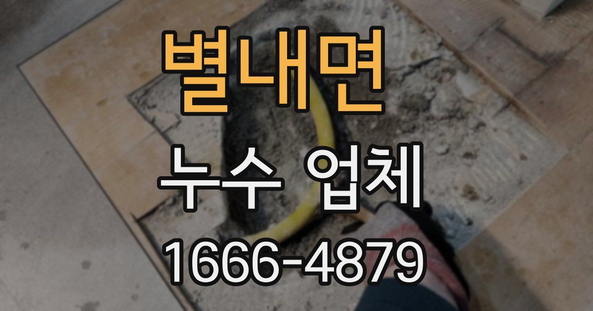 별내면 누수 업체