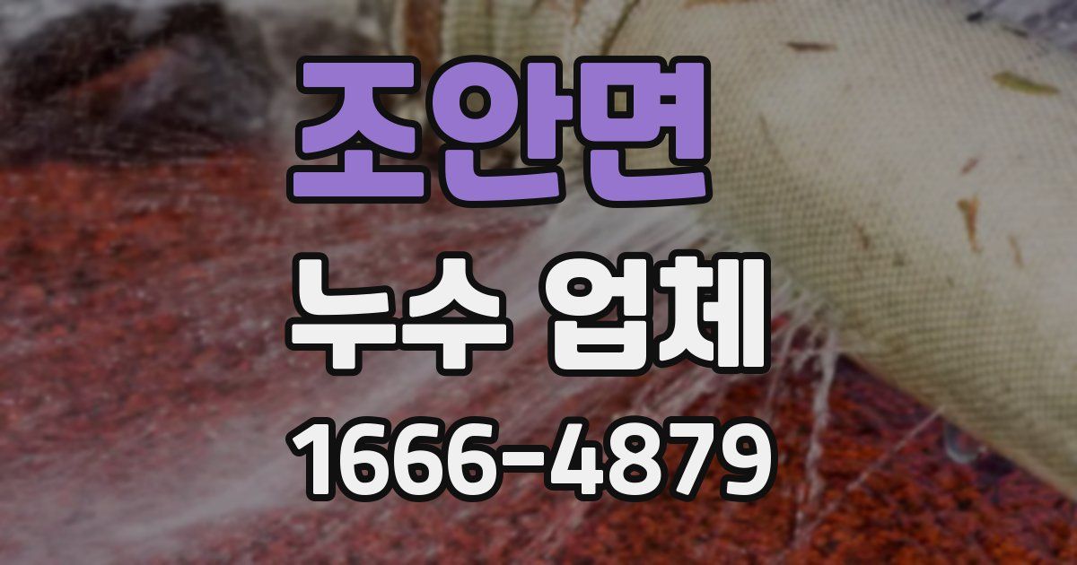 조안면 누수 업체