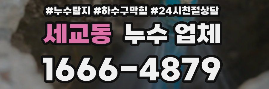 세교동 누수 업체