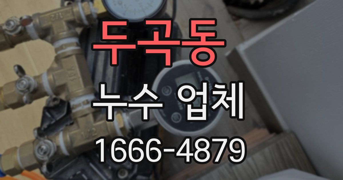 두곡동 누수 업체