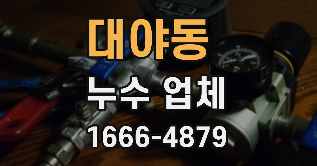 대야동 누수 업체