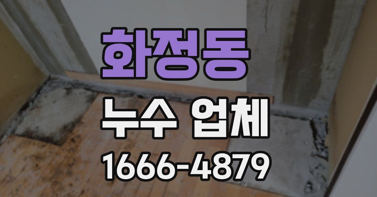 화정동 누수 업체
