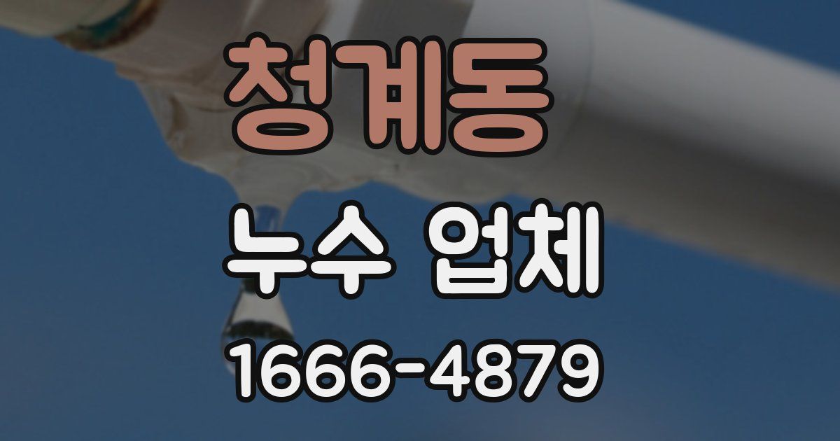 청계동 누수 업체