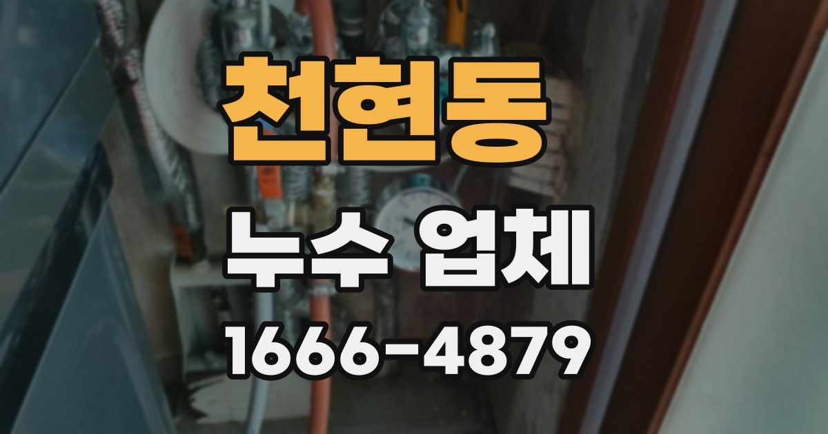 천현동 누수 업체