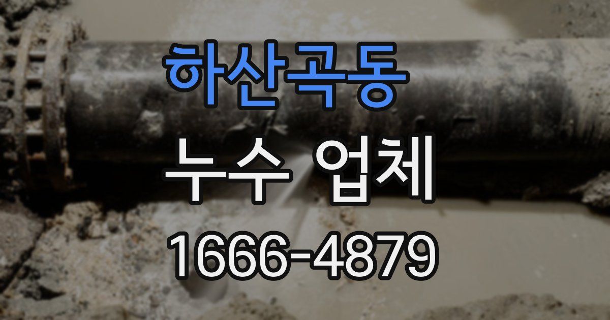 하산곡동 누수 업체