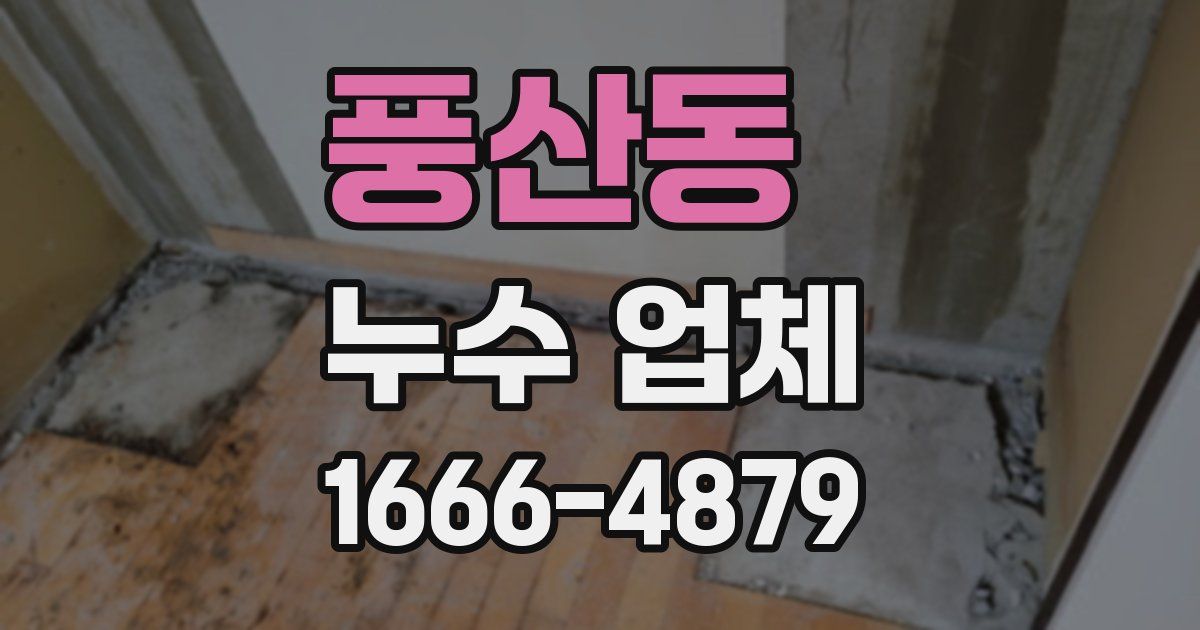 풍산동 누수 업체