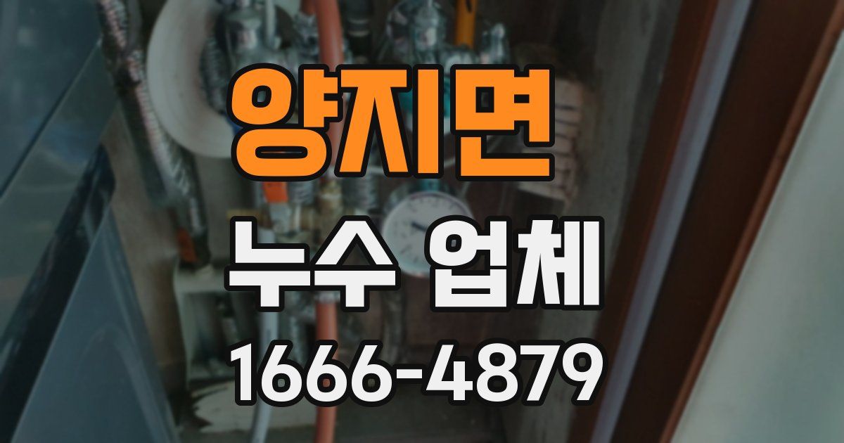양지면 누수 업체