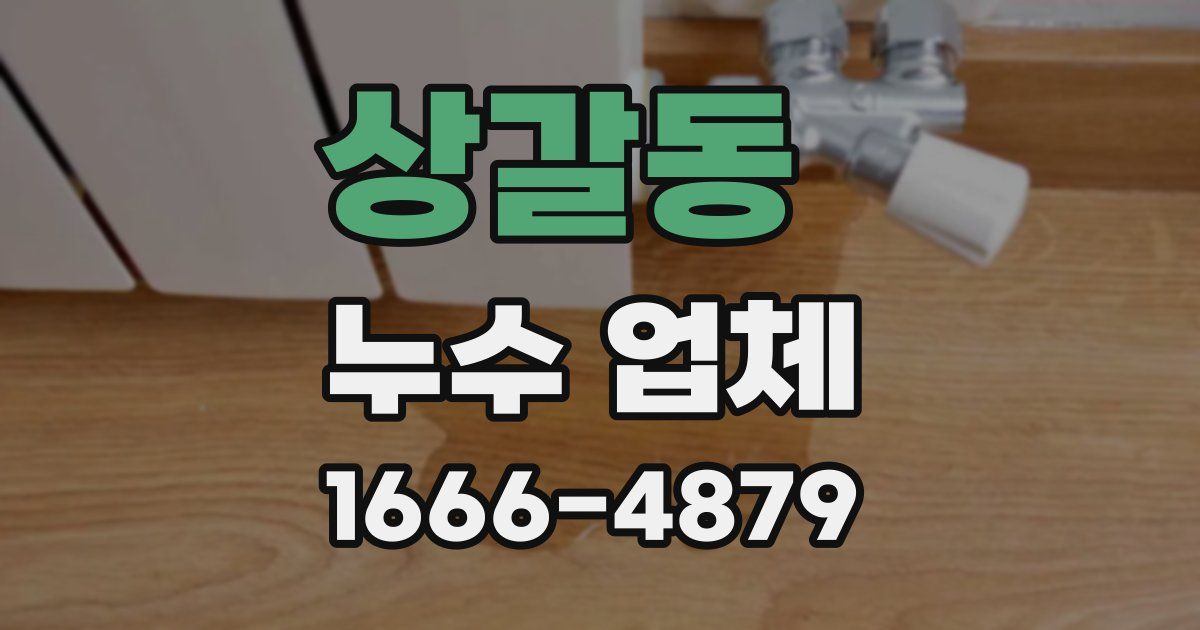 상갈동 누수 업체