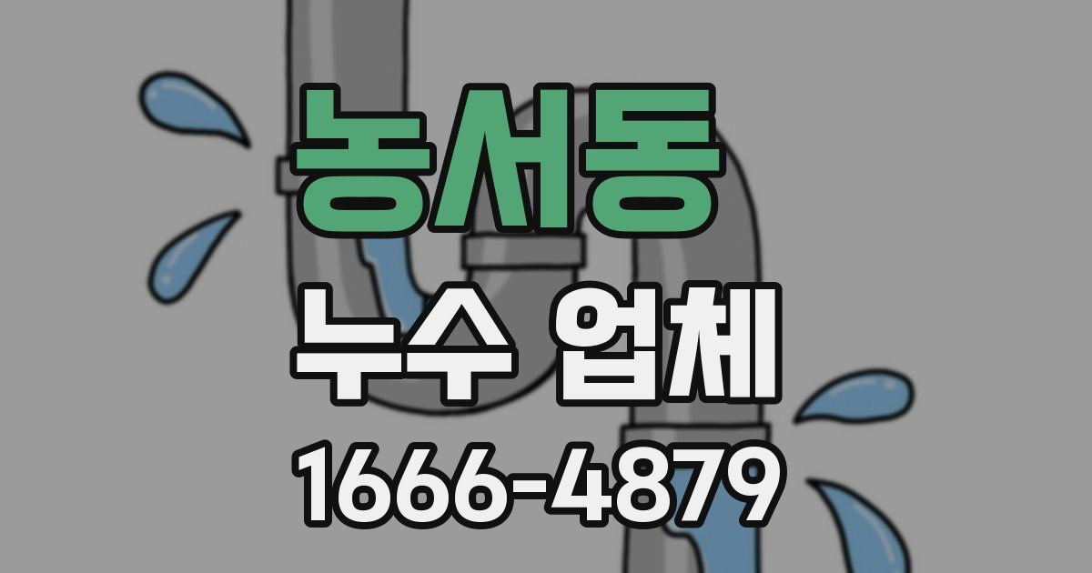농서동 누수 업체