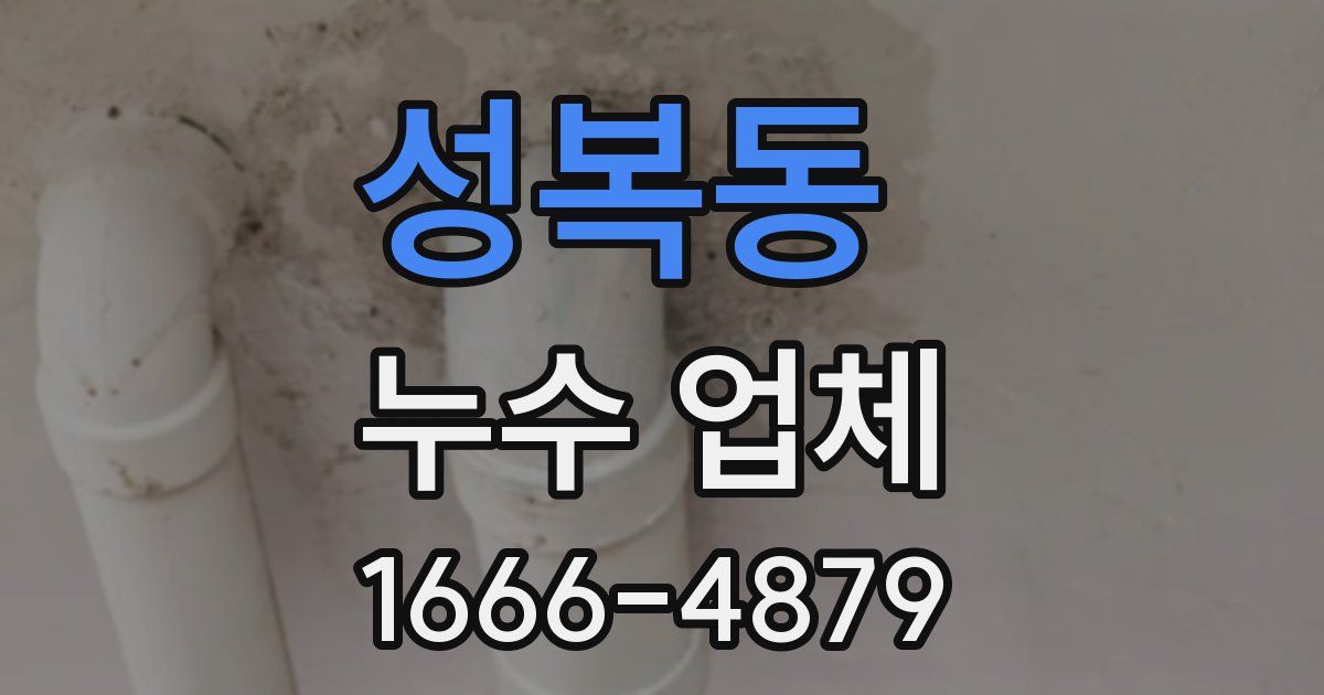 성복동 누수 업체
