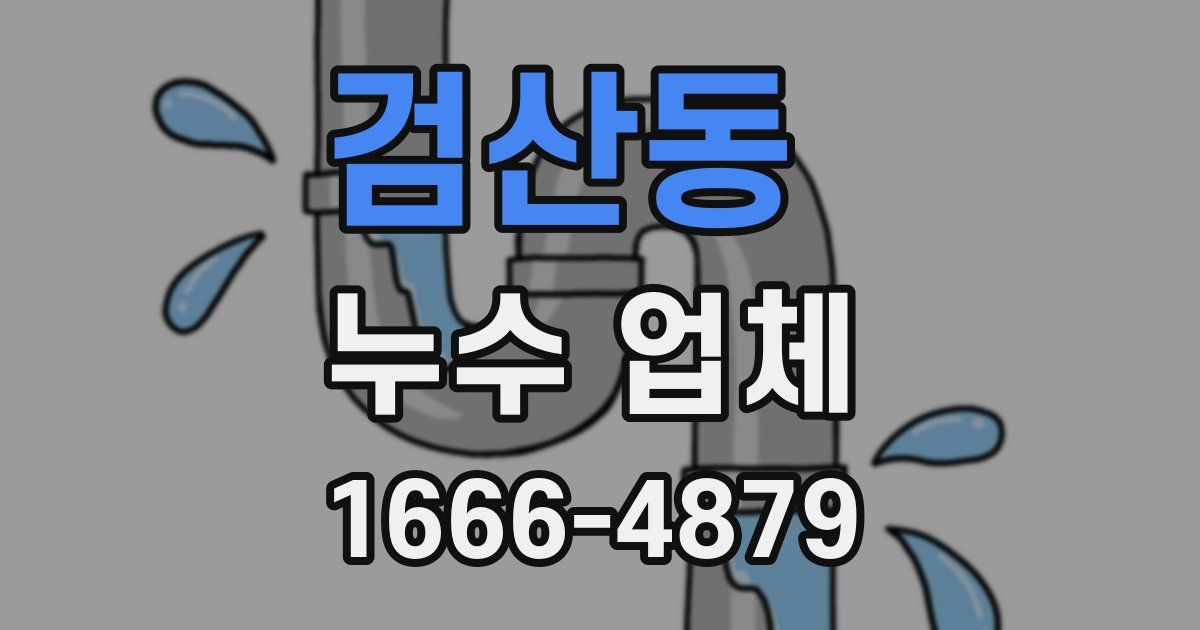 검산동 누수 업체