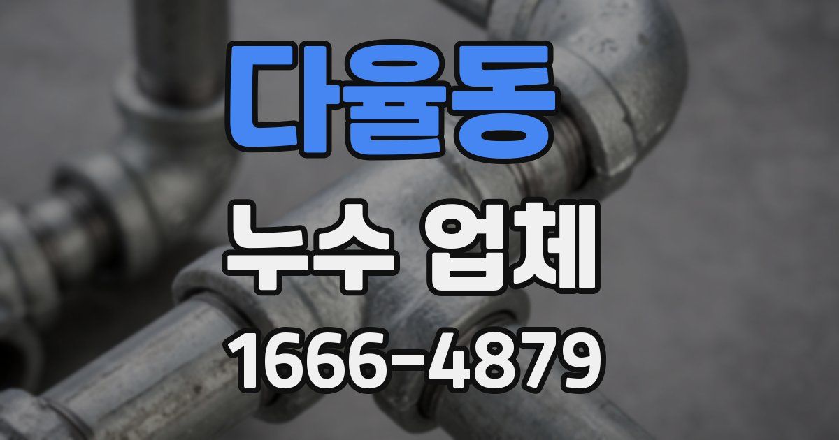 다율동 누수 업체