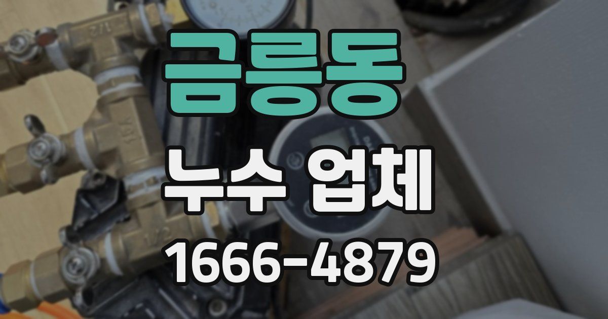 금릉동 누수 업체