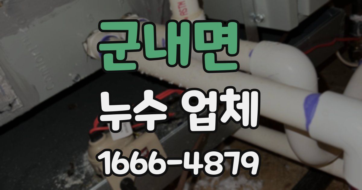 군내면 누수 업체