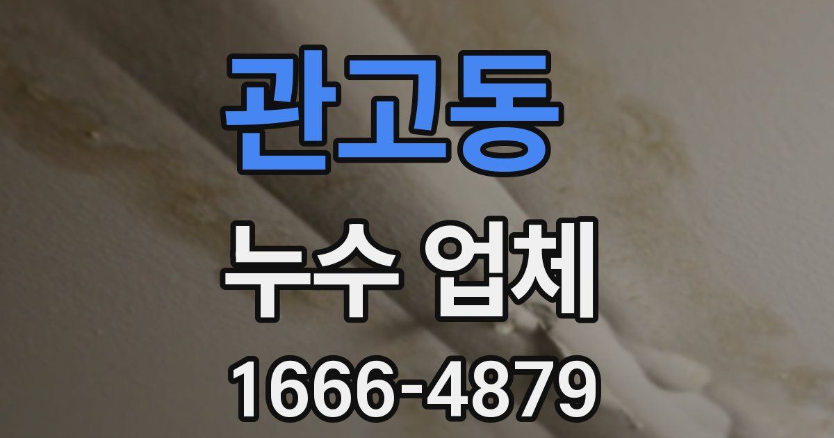 관고동 누수 업체