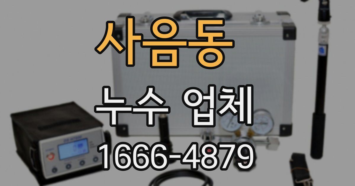 사음동 누수 업체