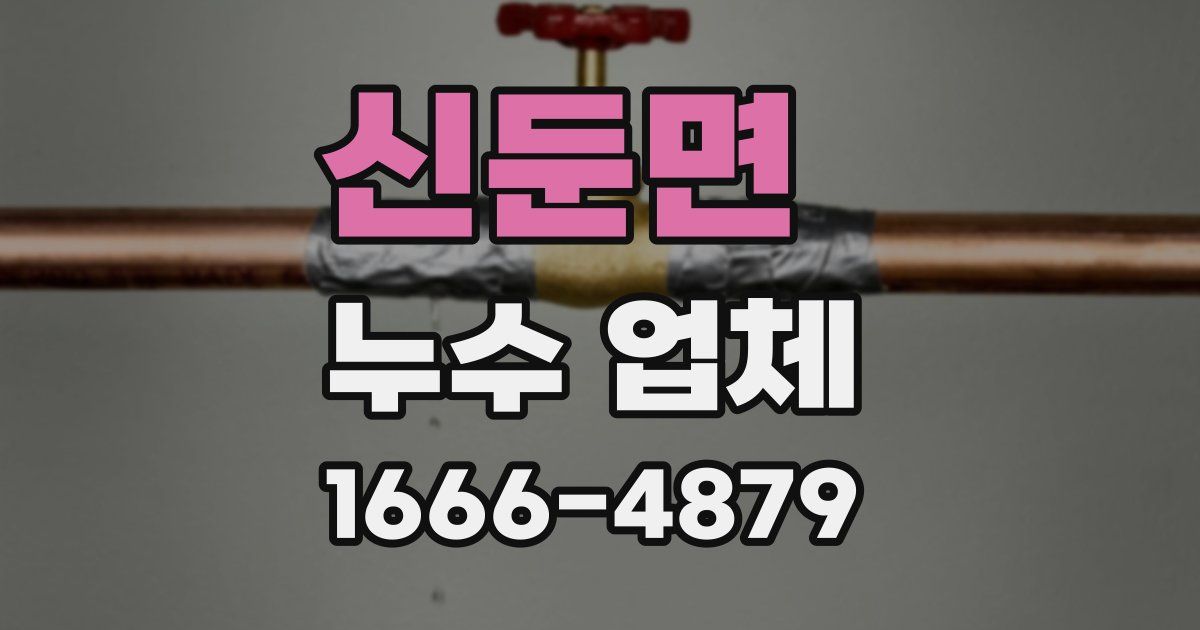 신둔면 누수 업체