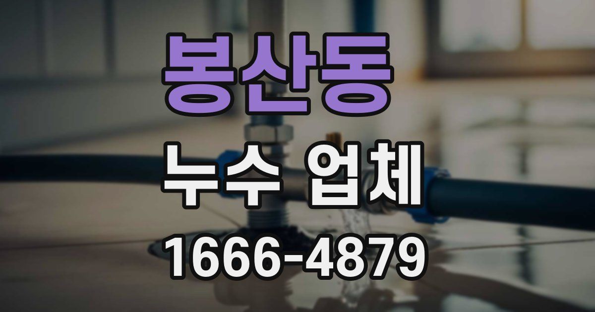 봉산동 누수 업체