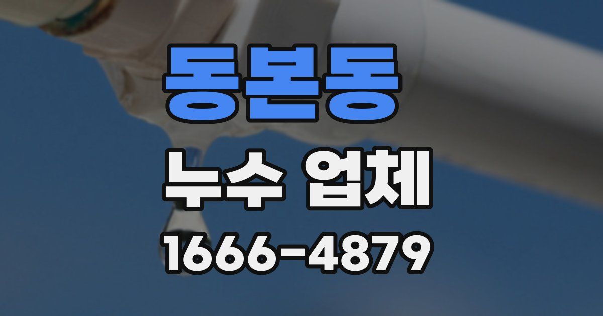 동본동 누수 업체