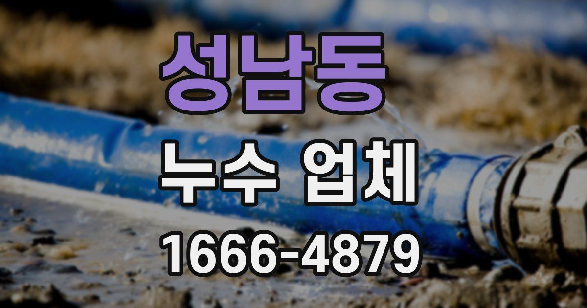성남동 누수 업체