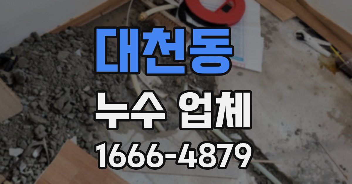 대천동 누수 업체