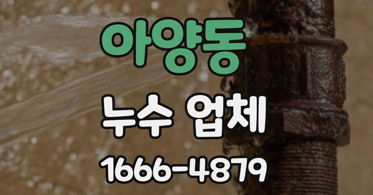 아양동 누수 업체