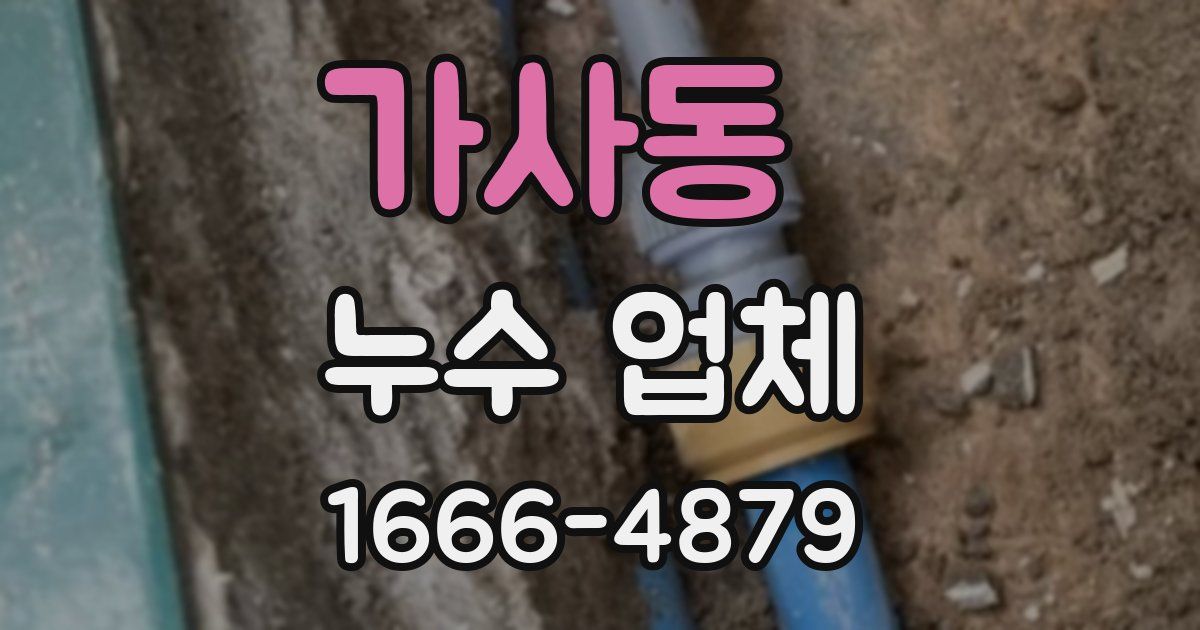 가사동 누수 업체