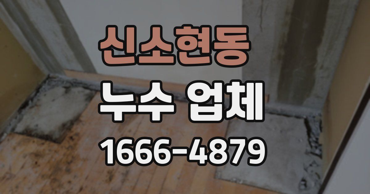 신소현동 누수 업체