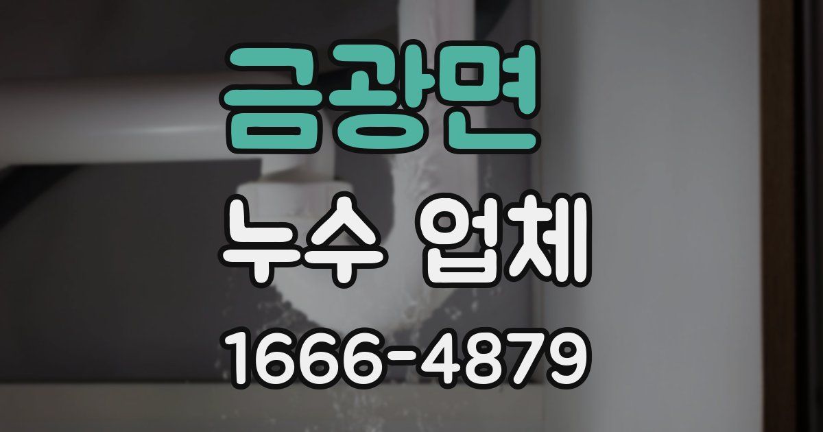 금광면 누수 업체