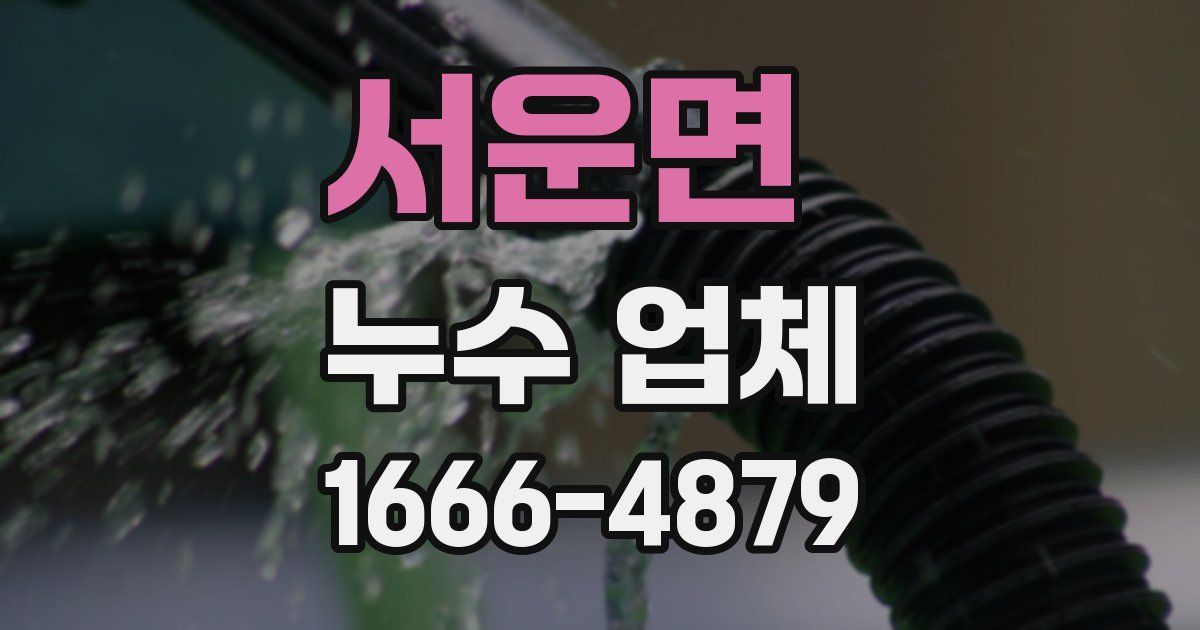 서운면 누수 업체