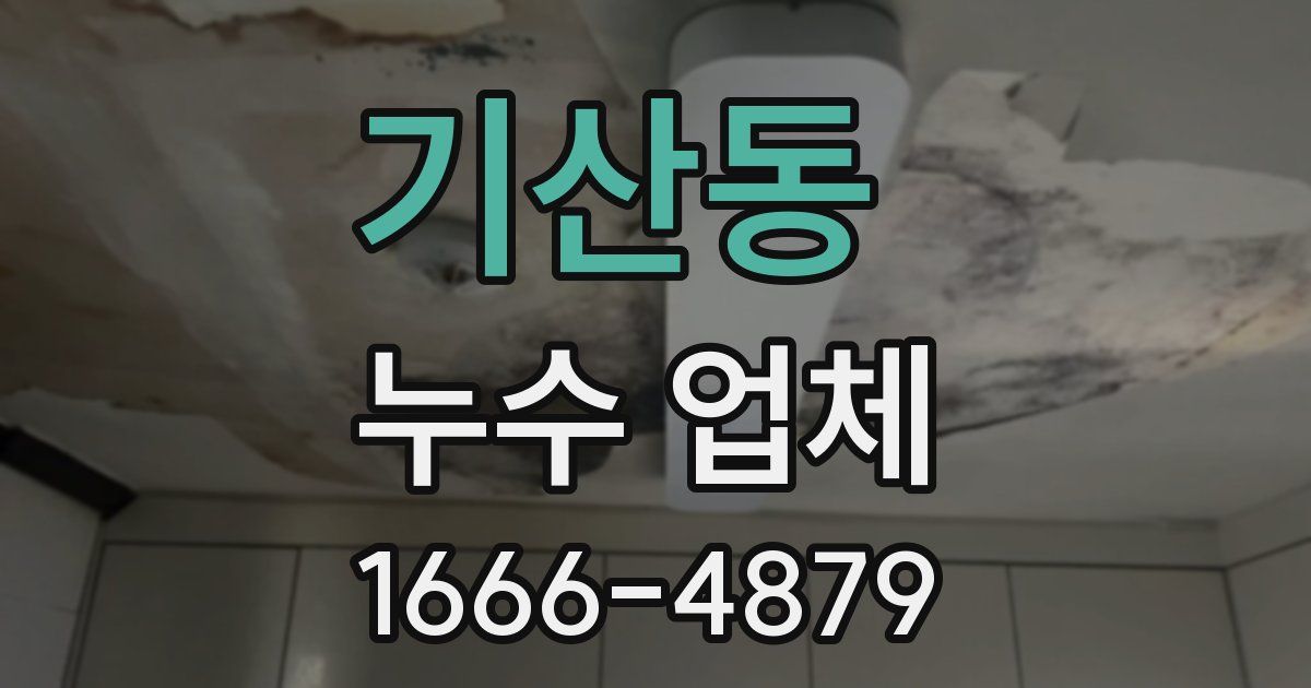 기산동 누수 업체