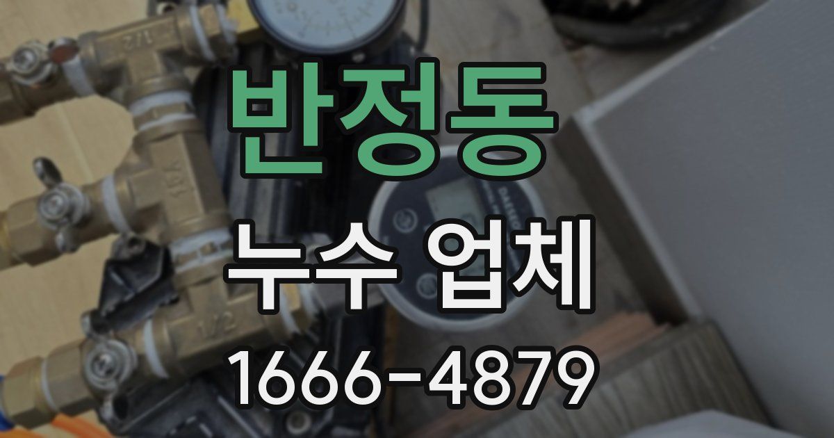 반정동 누수 업체