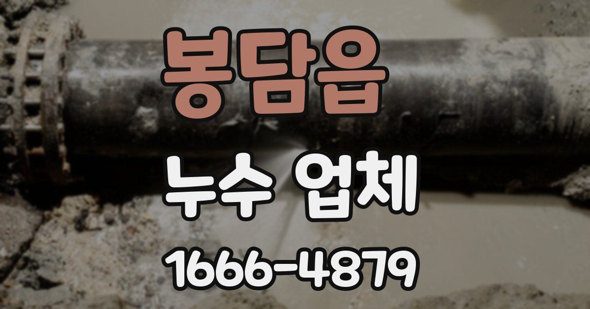 봉담읍 누수 업체