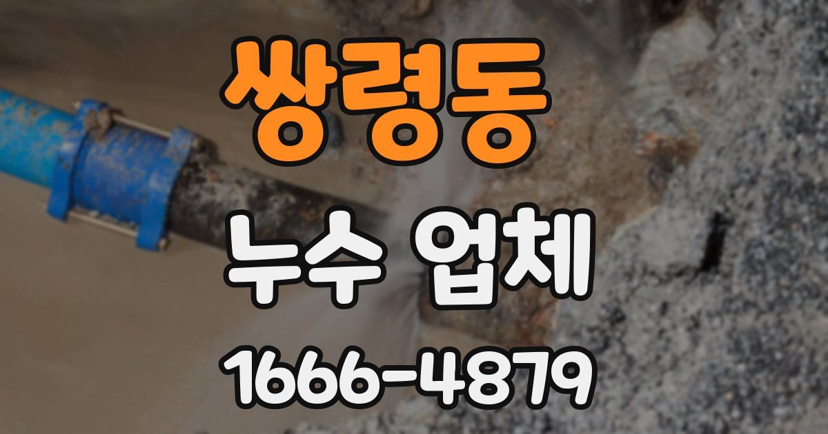 쌍령동 누수 업체