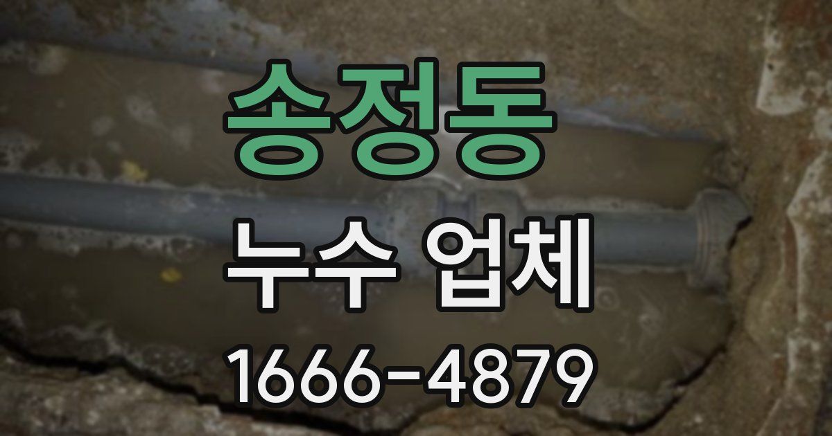 송정동 누수 업체