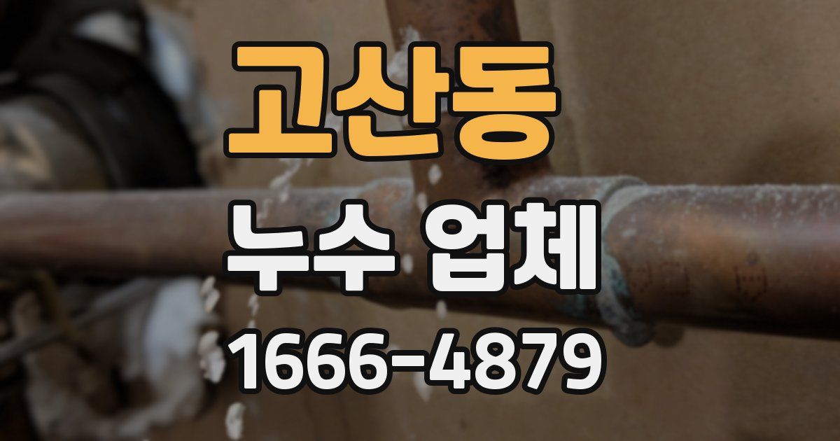 고산동 누수 업체