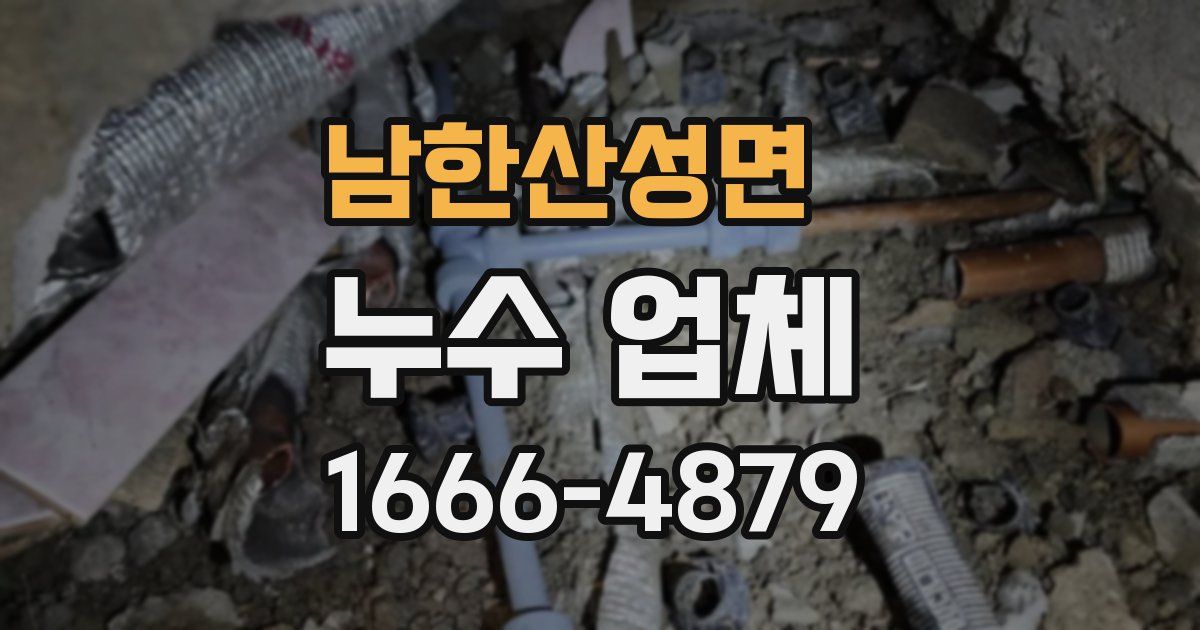 남한산성면 누수 업체
