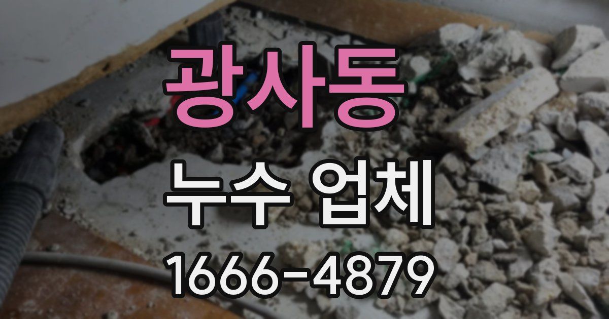 광사동 누수 업체