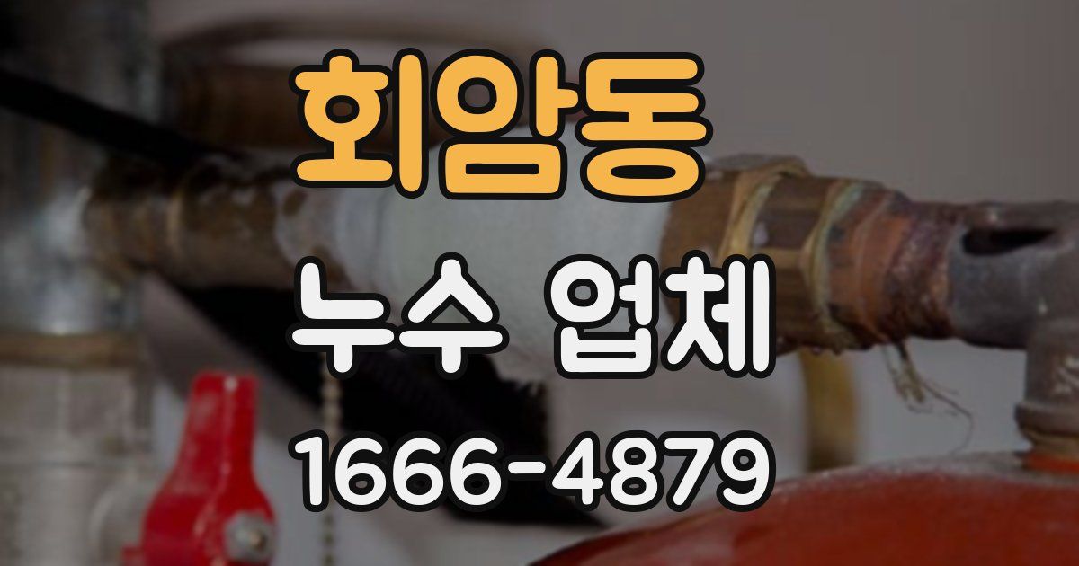 회암동 누수 업체