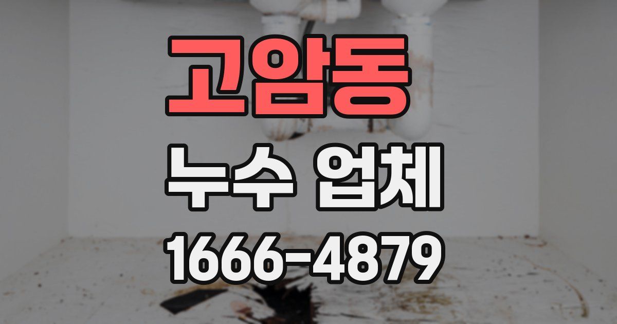 고암동 누수 업체