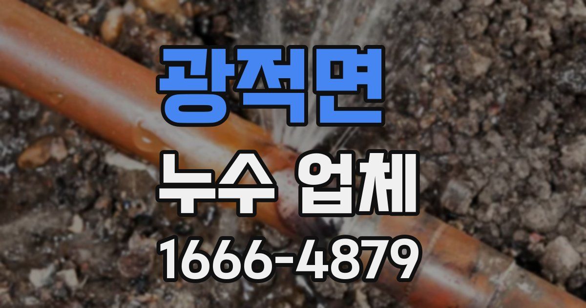 광적면 누수 업체